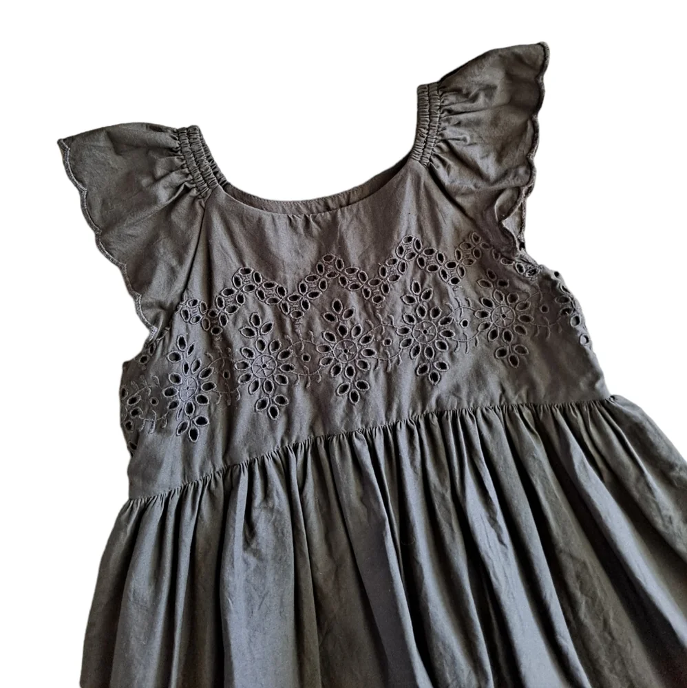 Baby GAP grey eyelit pattern dress